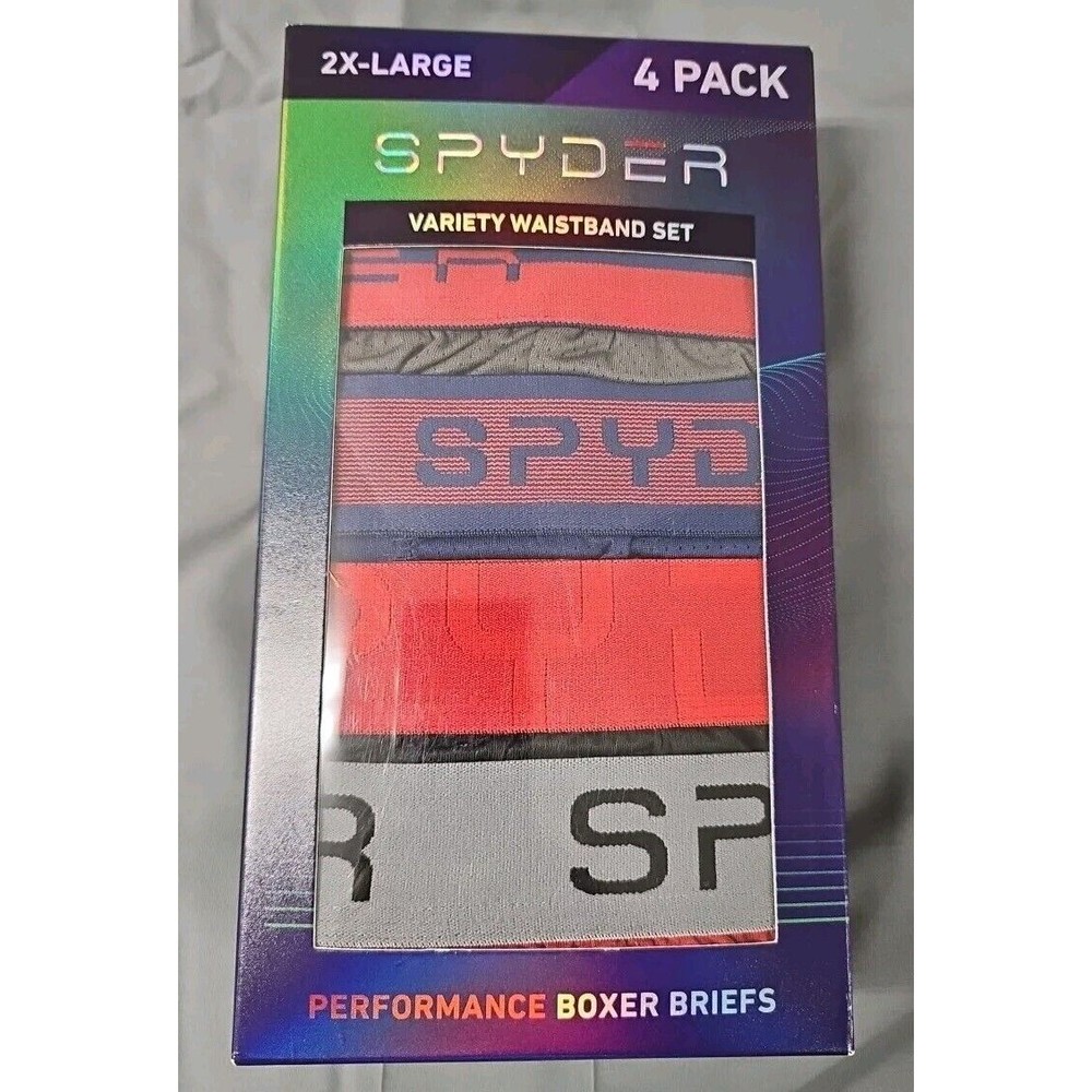 Spyder Performance Boxer Briefs Men's 2X-Large 4 Pack Variety Waistband Set
